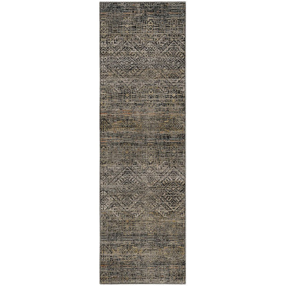 Machine Washable Vico VC8 Black 2'3" x 7'6" Runner Rug