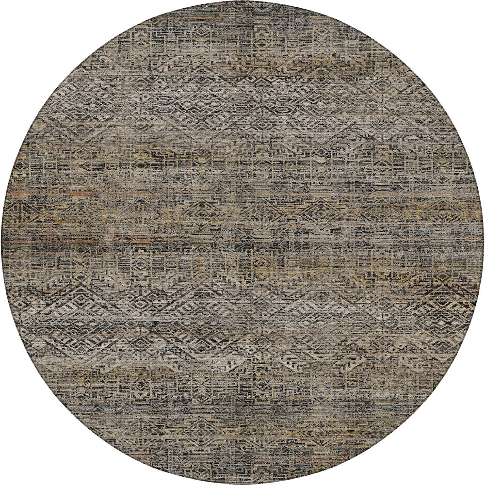 Machine Washable Vico VC8 Black 8' x 8' Round Rug
