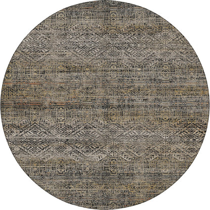 Machine Washable Vico VC8 Black 8' x 8' Round Rug