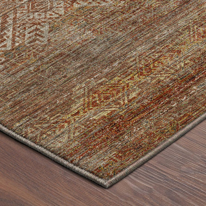 Machine Washable Vico VC8 Orange 2'3" x 7'6" Runner Rug