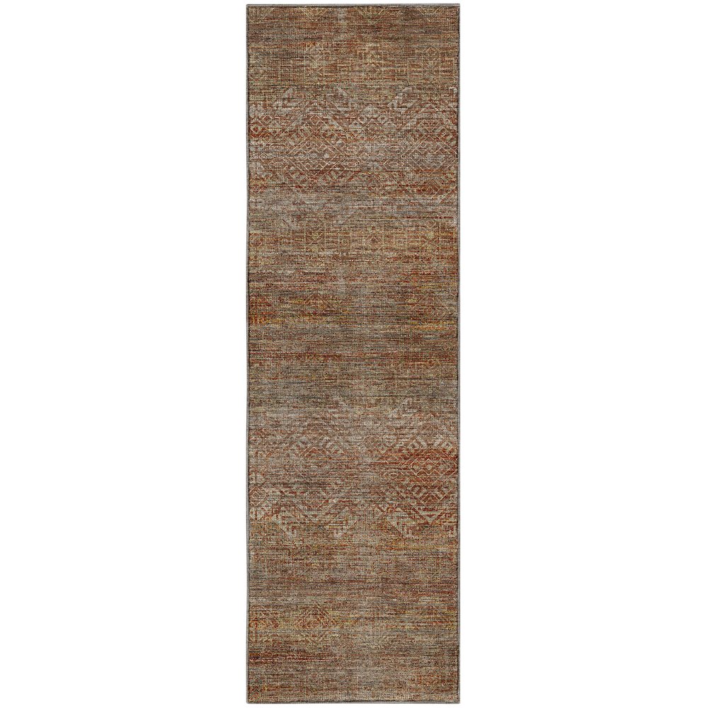 Machine Washable Vico VC8 Orange 2'3" x 7'6" Runner Rug