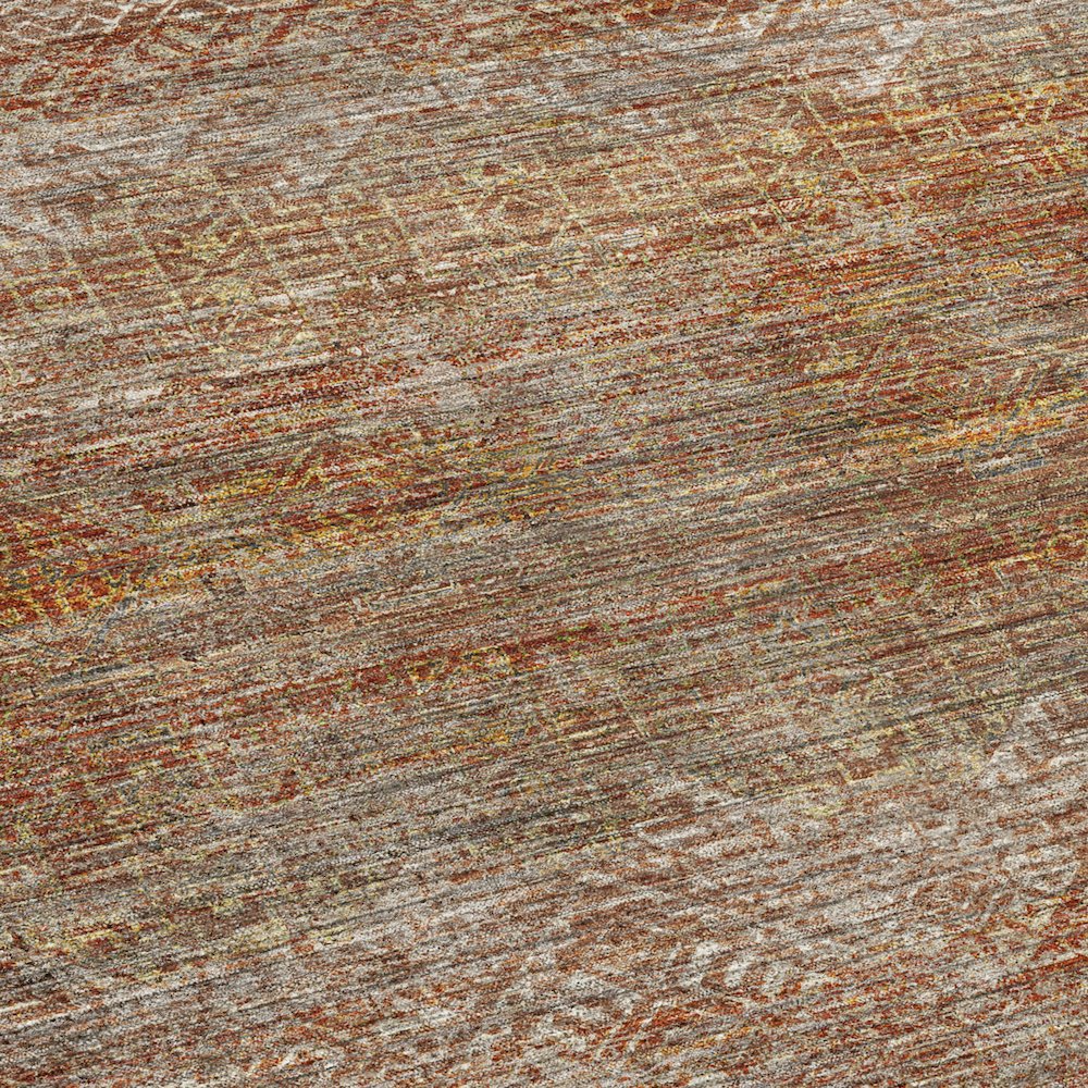 Machine Washable Vico VC8 Orange 2'3" x 7'6" Runner Rug