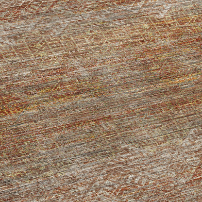 Machine Washable Vico VC8 Orange 2'3" x 7'6" Runner Rug