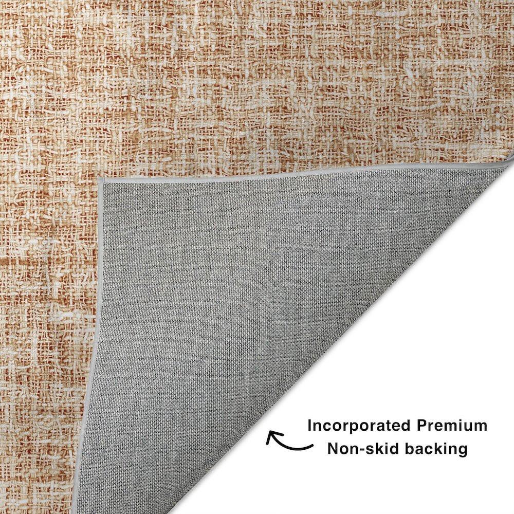 Luxury Washable Voyage VY1 Orange 2'3" x 7'6" Runner Rug