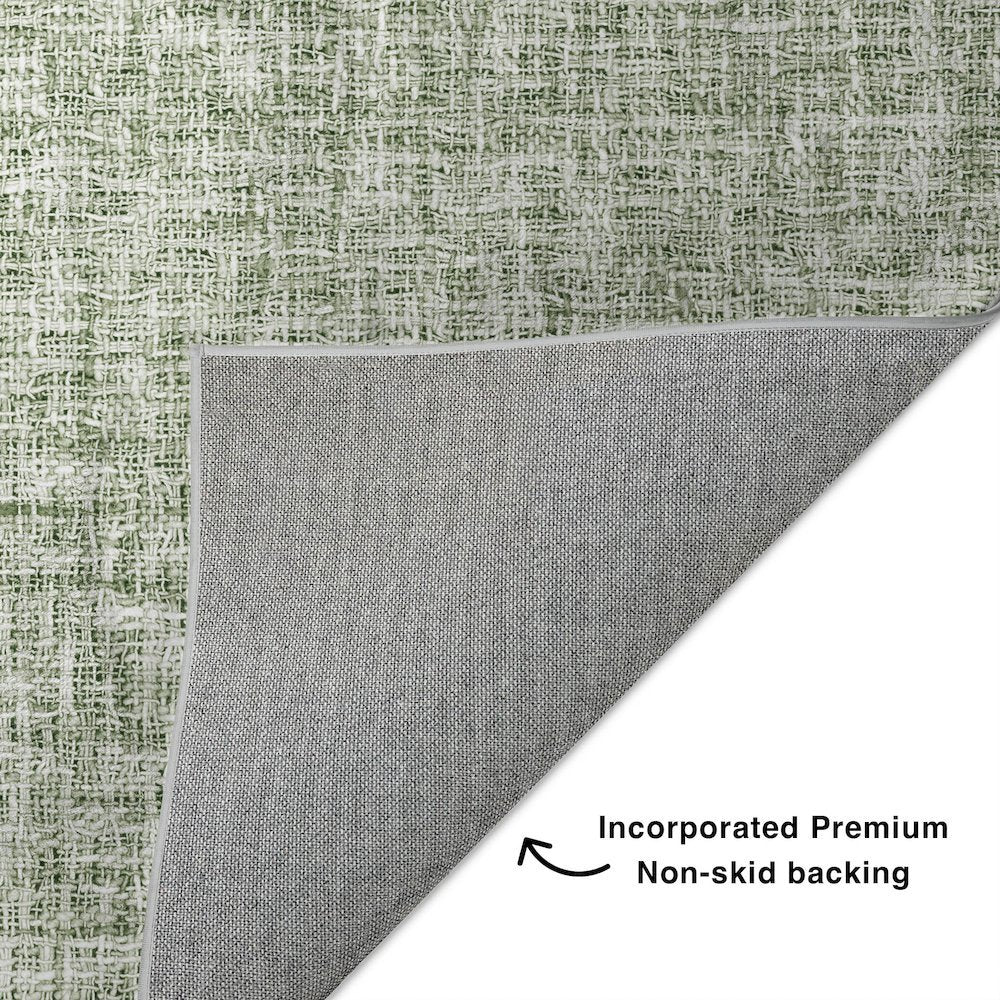 Luxury Washable Voyage VY1 Green 8' x 8' Rug