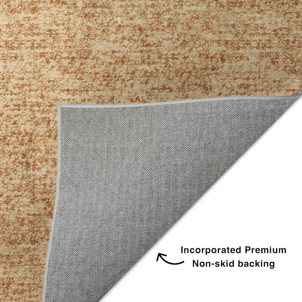 Luxury Washable Voyage VY2 Orange 8' x 10' Rug
