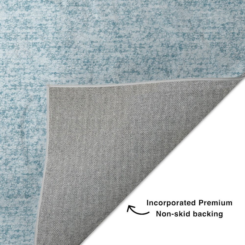 Luxury Washable Voyage VY2 Blue 8' x 8' Rug