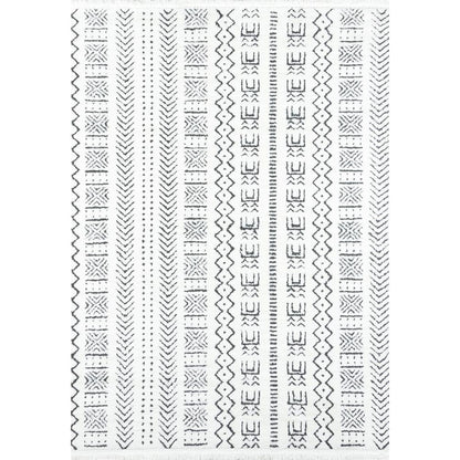 Modern Rectangle Area Rug, Ivory, 7'6" X 9'6"