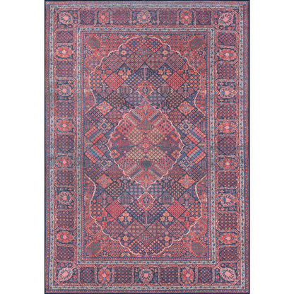 Traditional Runner Area Rug, Navy, 2'3" X 7'6" Runner