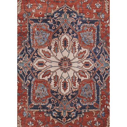 Traditional Rectangle Area Rug, Red, 10' X 14'
