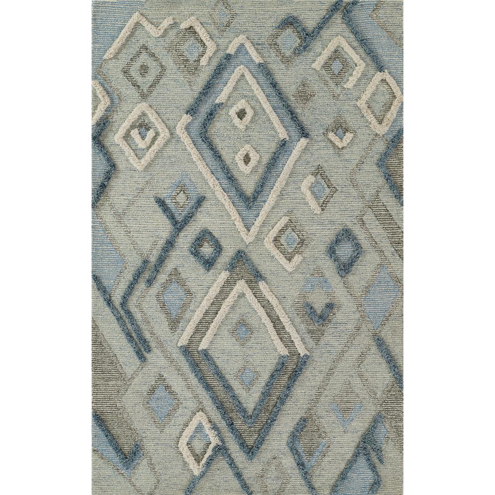 Contemporary Rectangle Area Rug, Blue, 5' X 8'