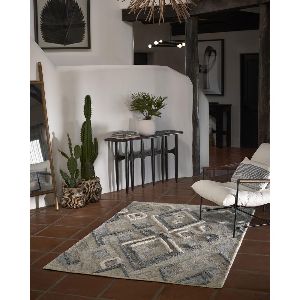 Contemporary Rectangle Area Rug, Blue, 5' X 8'