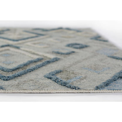 Contemporary Rectangle Area Rug, Blue, 5' X 8'