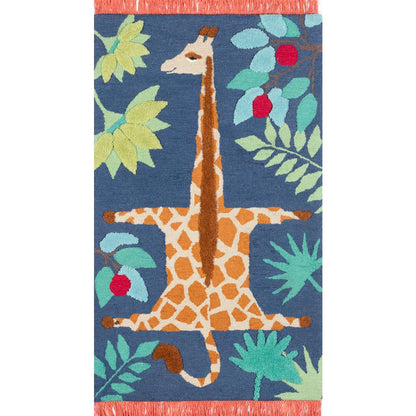 Contemporary Rectangle Area Rug, Navy, 4' X 6'