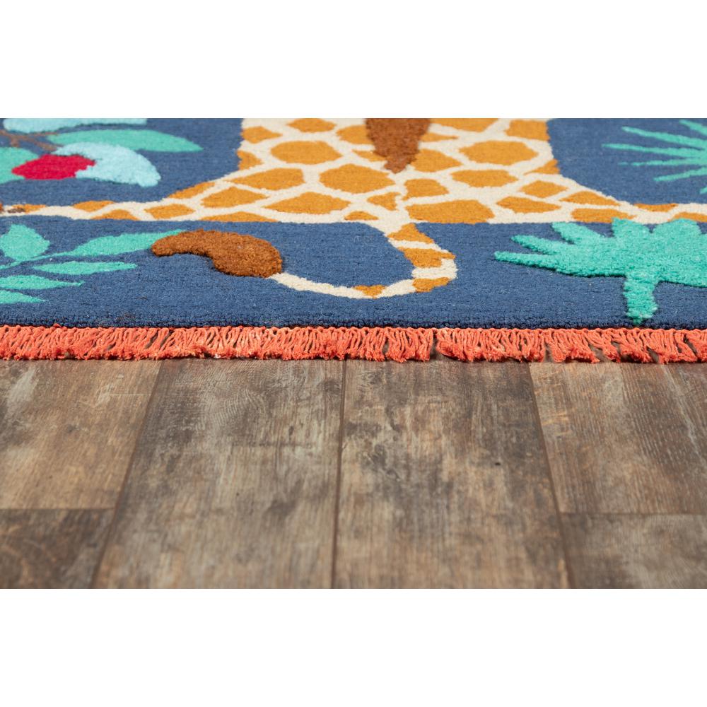 Contemporary Rectangle Area Rug, Navy, 4' X 6'