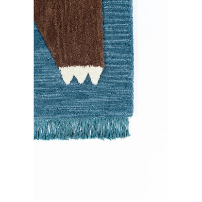 Contemporary Rectangle Area Rug, Navy, 4' X 6'