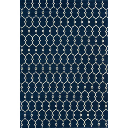 Contemporary Rectangle Area Rug, Navy, 2'3" X 4'6"