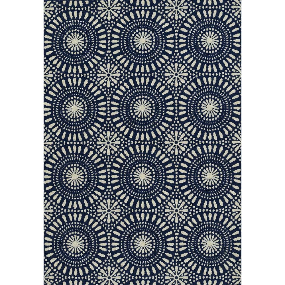 Transitional Oval Area Rug, Navy, 2'3" X 4'6"