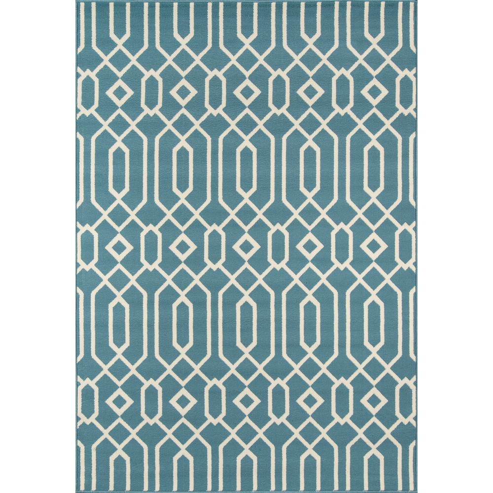 Contemporary Rectangle Area Rug, Blue, 2'3" X 4'6"