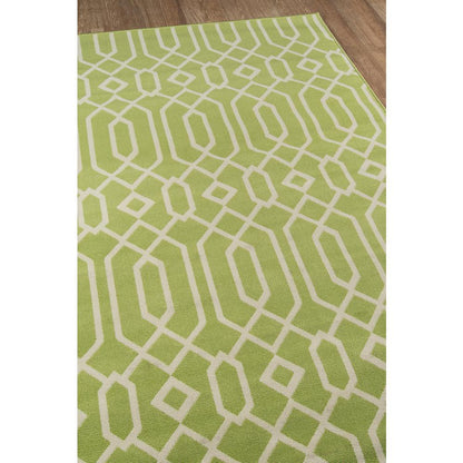 Contemporary Rectangle Area Rug, Green, 2'3" X 4'6"