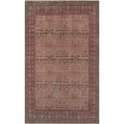 Traditional Rectangle Area Rug, Pink, 3'9" X 5'9"