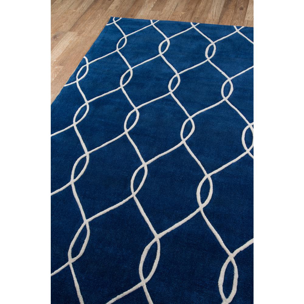 Contemporary Runner Area Rug, Navy, 2'3" X 8' Runner