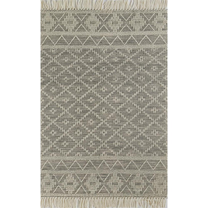 Contemporary Rectangle Area Rug, Charcoal, 2' X 3'