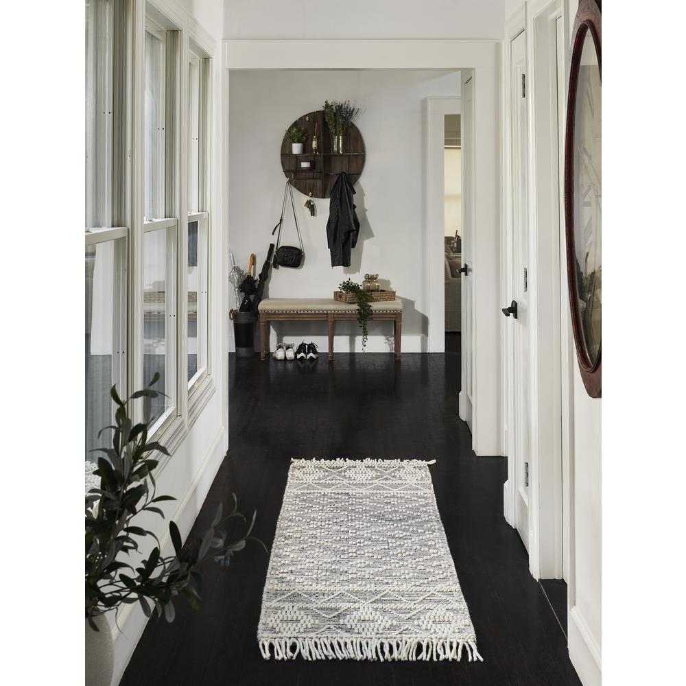 Contemporary Rectangle Area Rug, Charcoal, 2' X 3'