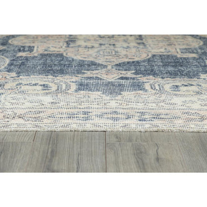 Traditional Runner Area Rug, Navy, 2'3" X 7'6" Runner