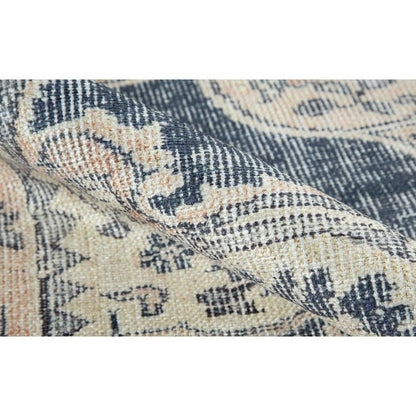 Traditional Runner Area Rug, Navy, 2'3" X 7'6" Runner