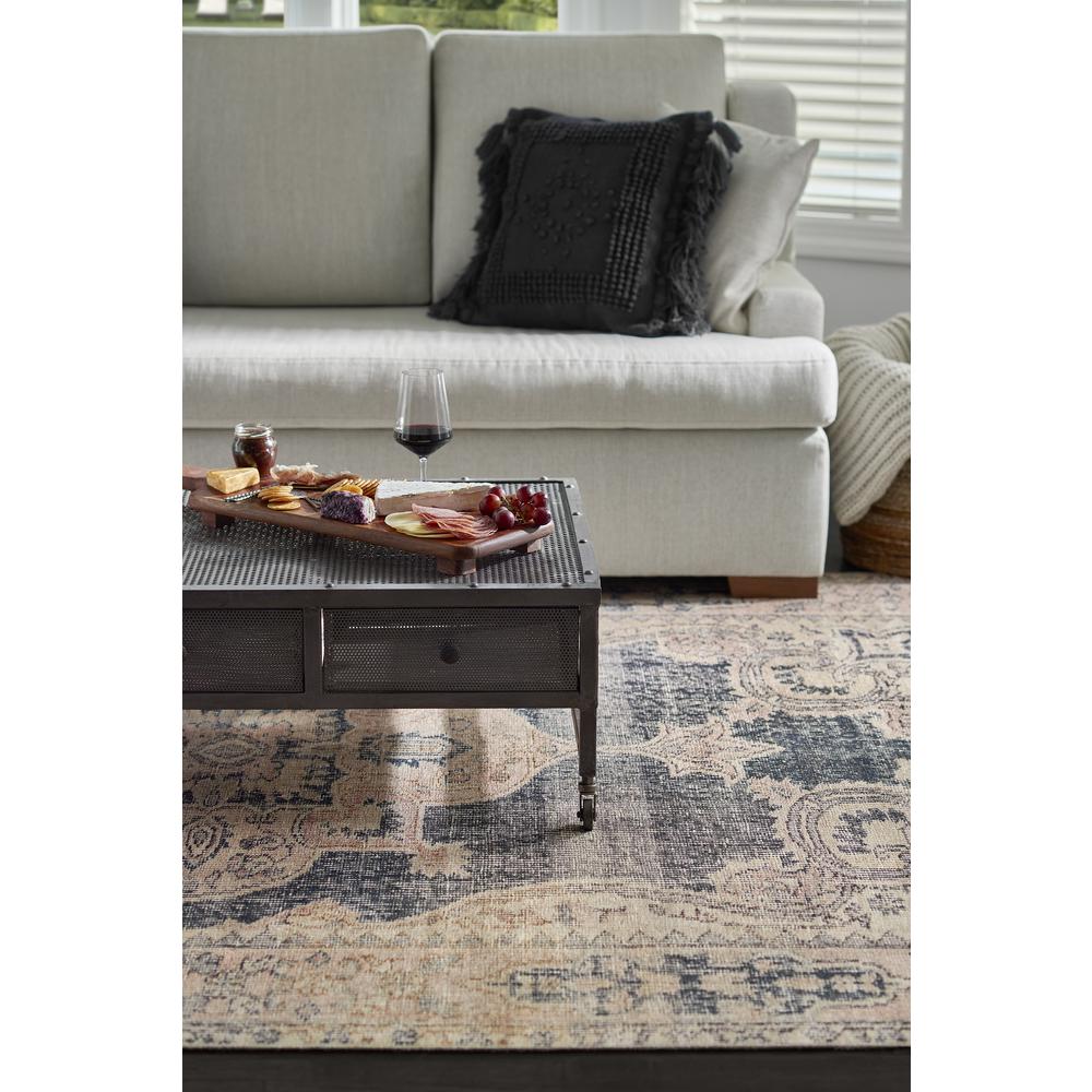 Traditional Runner Area Rug, Navy, 2'3" X 7'6" Runner