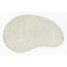 Contemporary Kidney Area Rug, Ivory, 7'3" X 11' Kidney