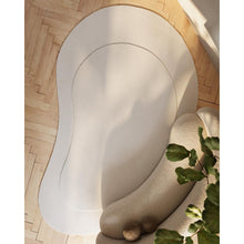 Contemporary Kidney Area Rug, Ivory, 7'3" X 11' Kidney