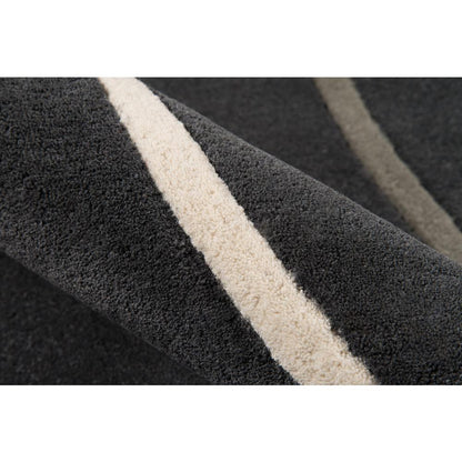 Contemporary Rectangle Area Rug, Charcoal, 3'6" X 5'6"