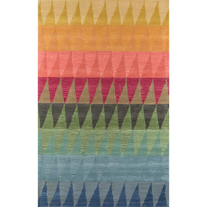 Contemporary Rectangle Area Rug, Multi Red, 3'6" X 5'6"
