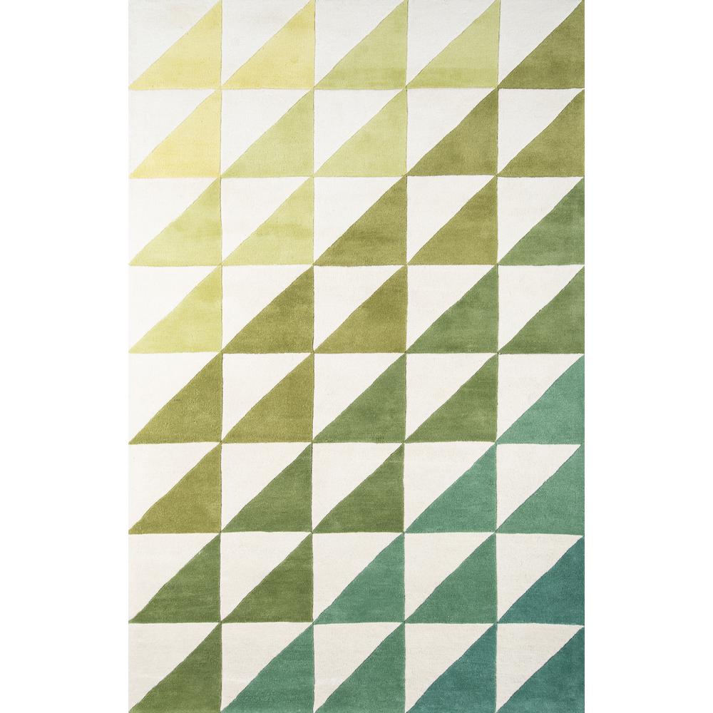 Modern Rectangle Area Rug, Lime, 3'6" X 5'6"
