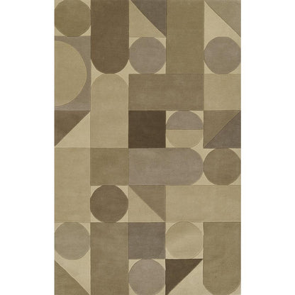 Modern Rectangle Area Rug, Neutral, 3'6" X 5'6"