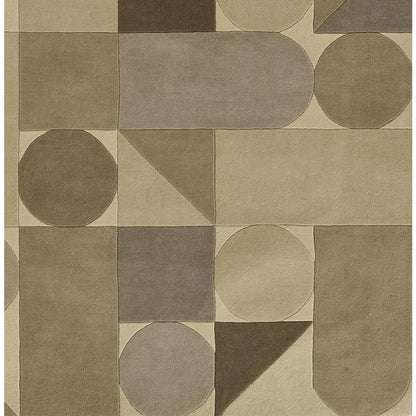 Modern Rectangle Area Rug, Neutral, 3'6" X 5'6"
