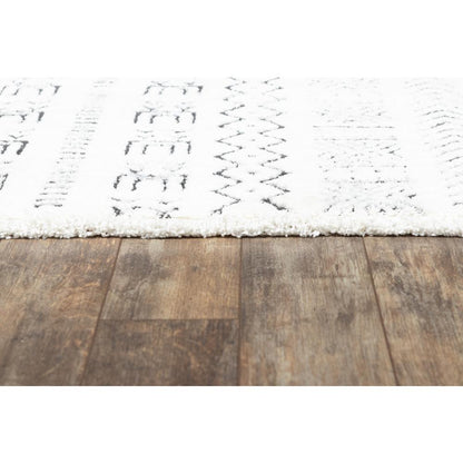 Modern Runner Area Rug, Ivory, 2'3" X 7'6" Runner
