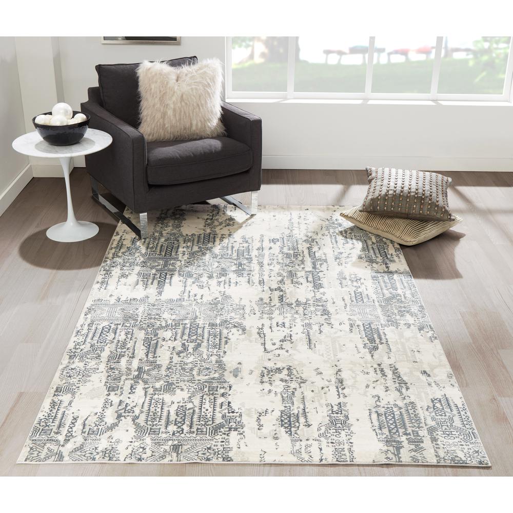 Traditional Rectangle Area Rug, Grey, 1'10" x 2'10"