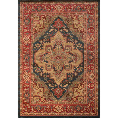 Traditional Runner Area Rug, Navy, 2'3" X 7'6" Runner