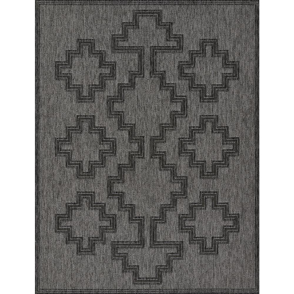 Transitional Runner Area Rug, Charcoal, 2'7" X 7'6" Runner