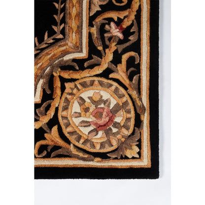 Transitional Runner Area Rug, Black, 2'3" X 8' Runner