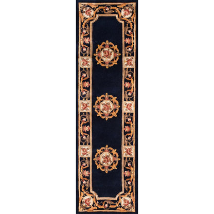 Transitional Round Area Rug, Blue, 4' X 4' Round