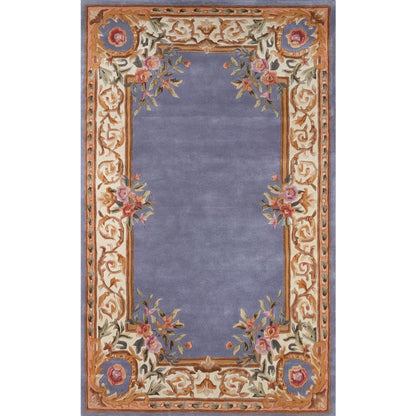 Transitional Runner Area Rug, Blue, 2'3" X 8' Runner