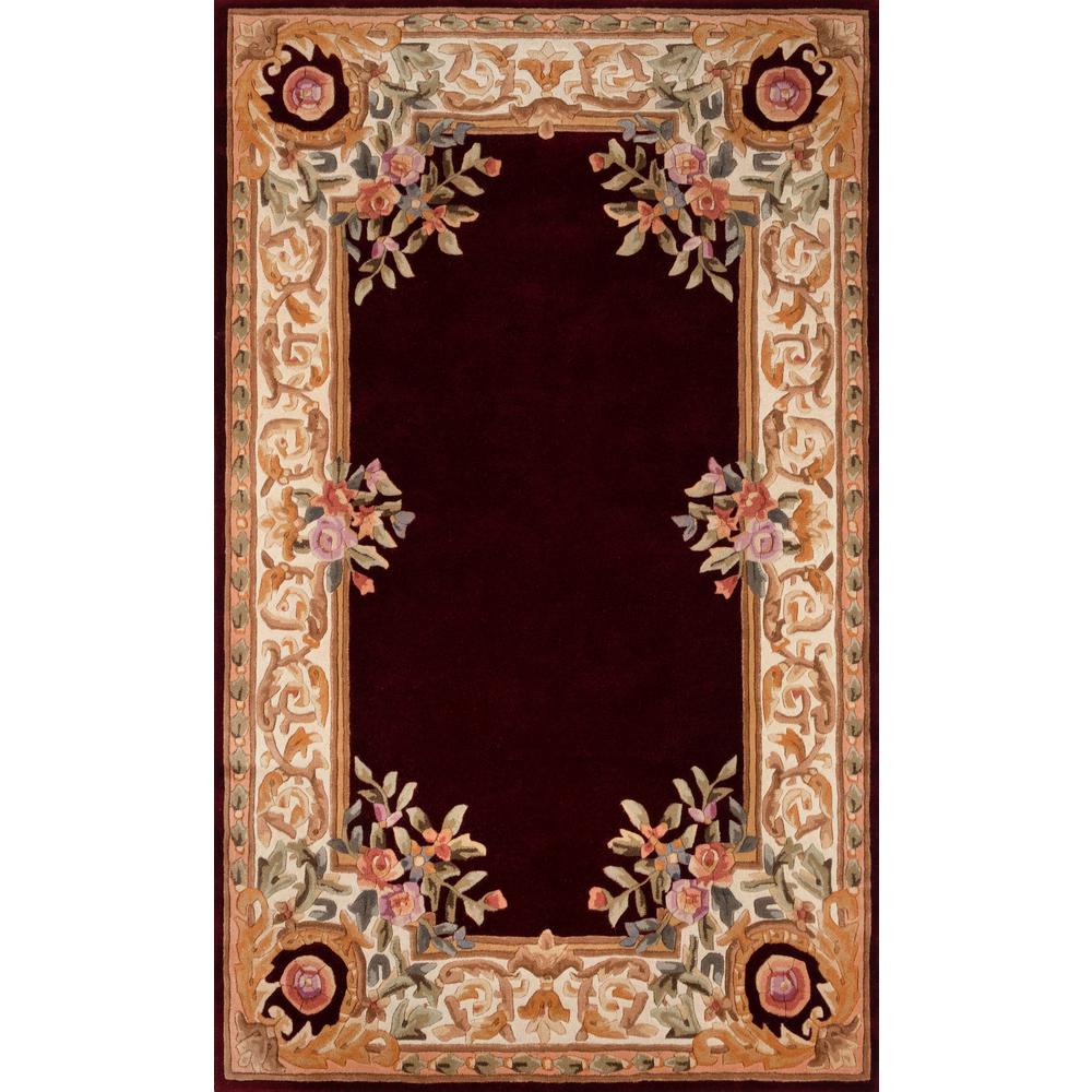 Transitional Runner Area Rug, Burgundy, 2'3" X 8' Runner