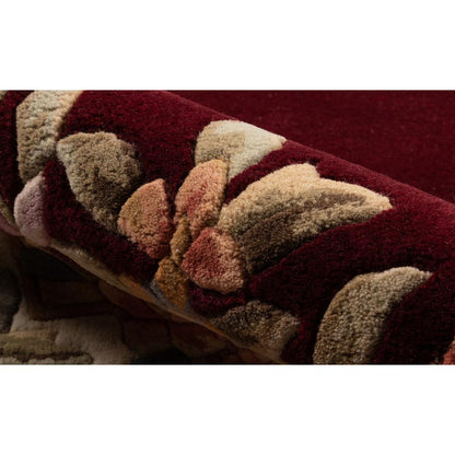 Transitional Runner Area Rug, Burgundy, 2'3" X 8' Runner