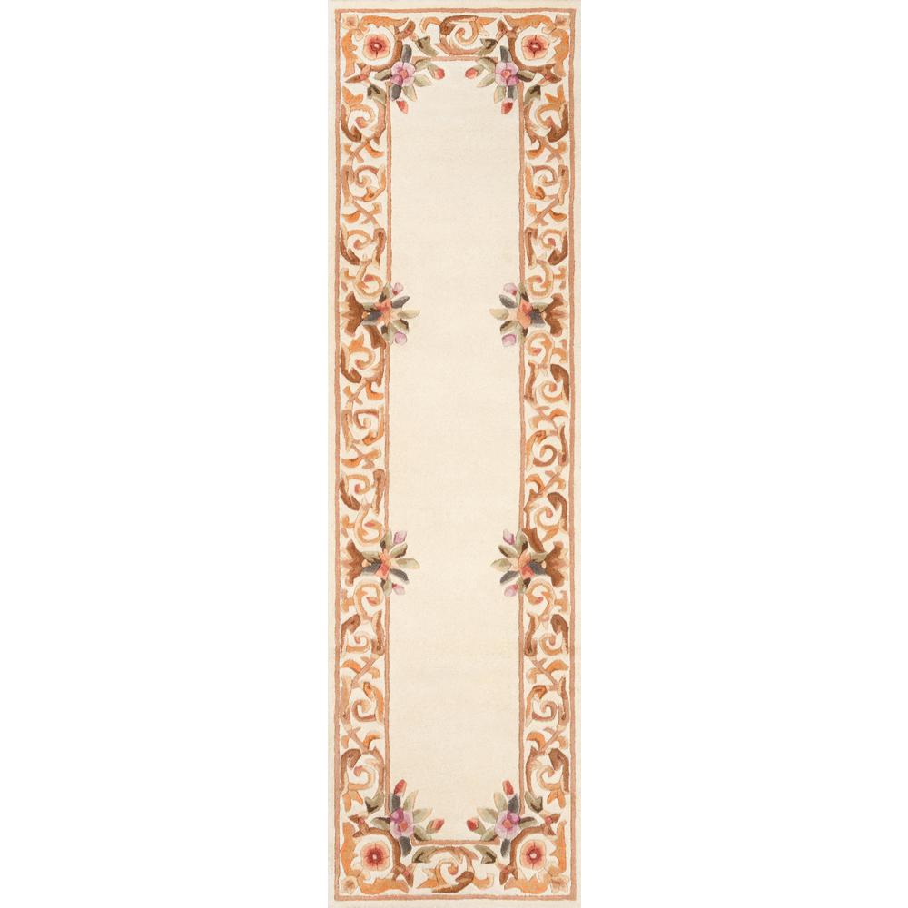 Transitional Rectangle Area Rug, Ivory, 5' X 8'