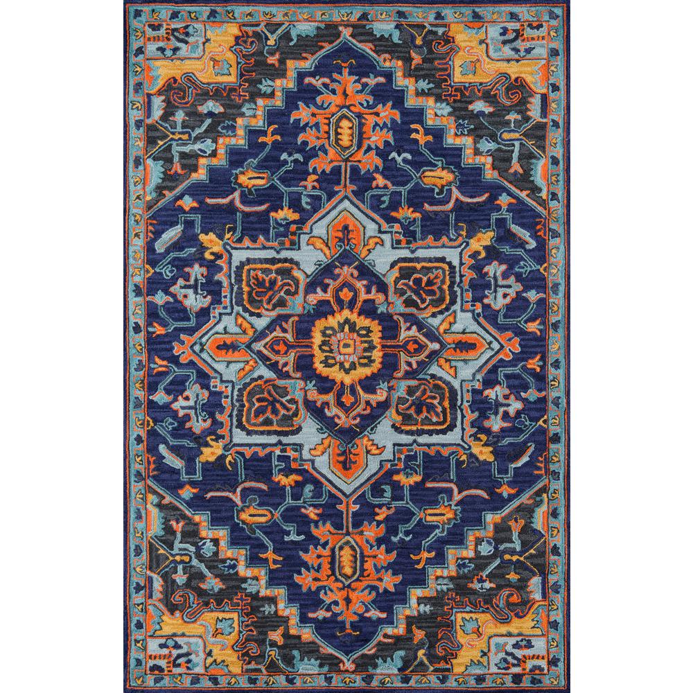 Traditional Runner Area Rug, Navy, 2'3" X 7'10" Runner