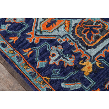 Traditional Runner Area Rug, Navy, 2'3" X 7'10" Runner